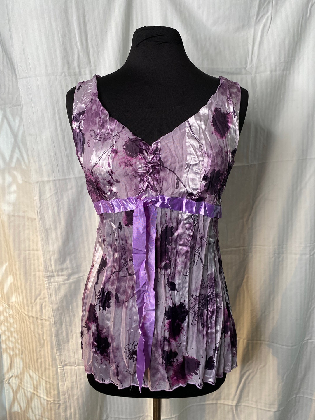Y2K Whimsigoth Purple Sheer Top Etsy