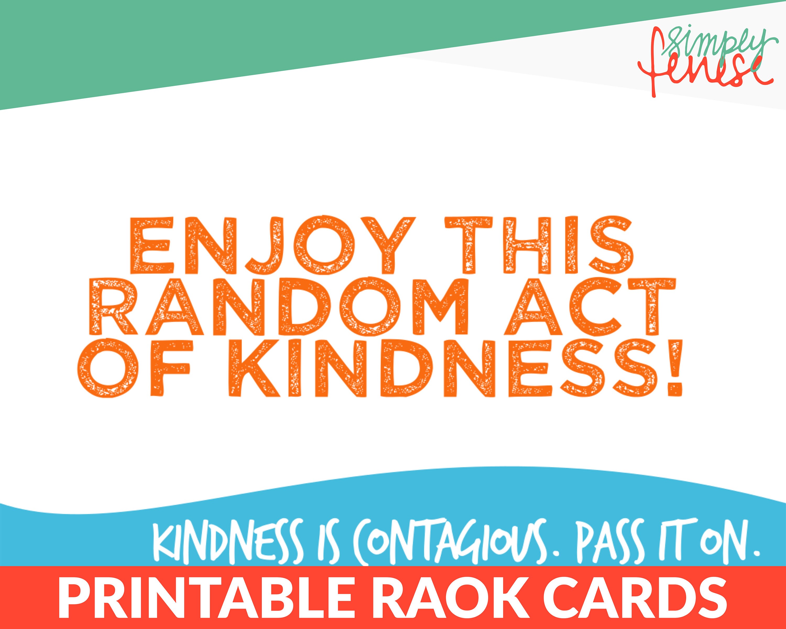Printable Random Act of Kindness Cards RAOK DIY Printable - Etsy