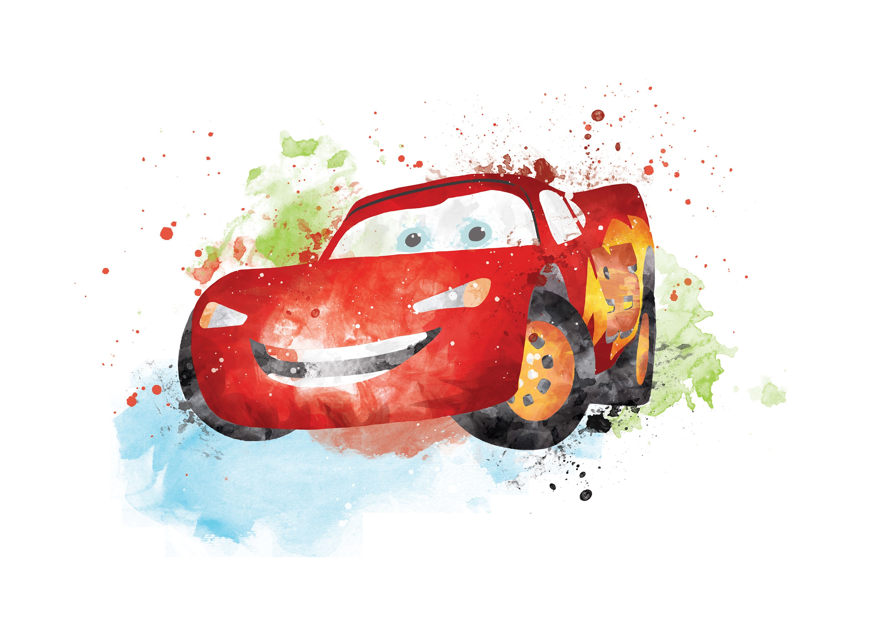 Lightning McQueen, McQueen Print, Disney Cars Print, Pixar Cars Print,  Printable Disney Art, Cars art, Cars McQueen Print