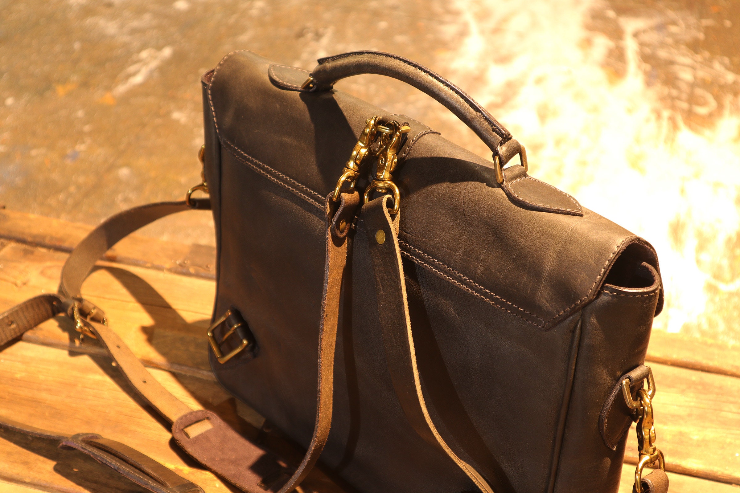 Leather School Bag Leather School Backpack Etsy