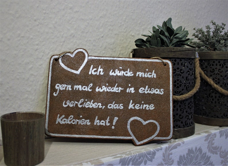 Schild Rostoptik Verlieben ohne Kalorien Bild 4