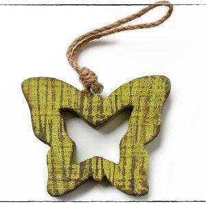 Dekohänger Schmetterling grün-natur shabby 1Stk. Bild 2
