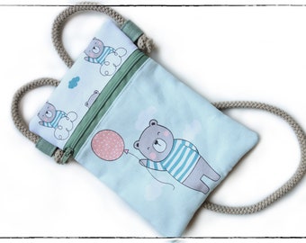 Brustbeutel, Kindertasche "Teddybär mit Ballon"