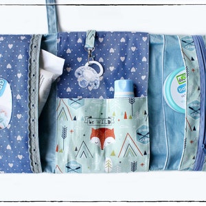 Diaper bag / diaper bag for on the go little fox blue-turquoise large image 6