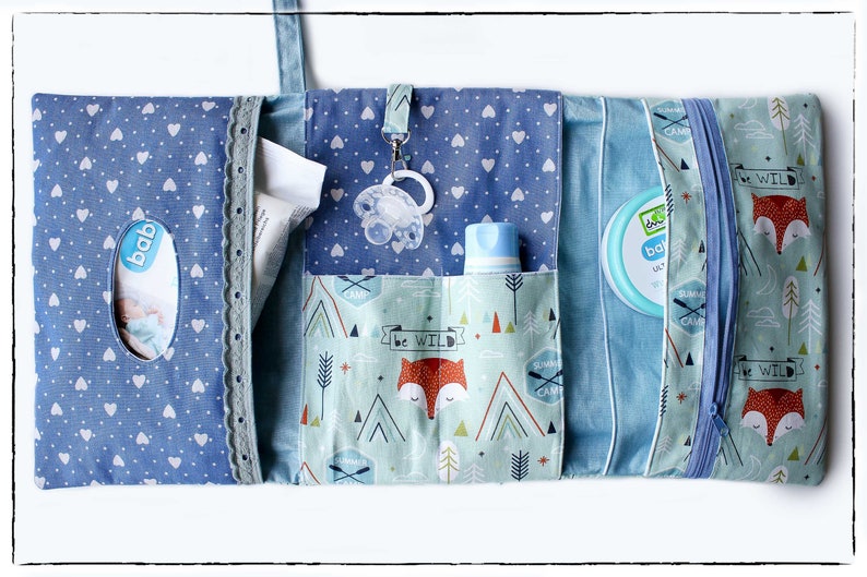 Diaper bag / diaper bag for on the go little fox blue-turquoise large image 6