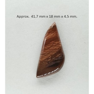 Deschutes Jasper Cabochon - Oregon. Approximately  41.7 mm x 18 mm x 4.5 mm. Pendant, jewelry making, wire wrapping.