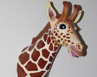 Scultura giraffa Mache di carta fatta a mano
