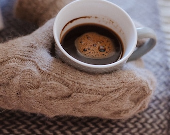 Beige alpaca wool mittens, winter gloves, woolen gloves, mitts, nude cable gloves, alpaca mittens, arm warmers, knit mittens,sweater mittens