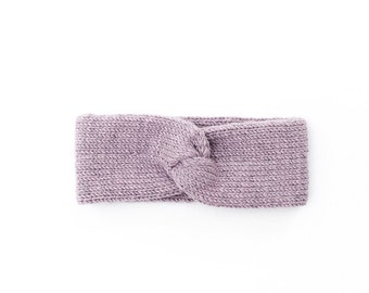 Merino wool headband, knit ear warmer, lavender turban, purple knitted truban, winter accessories, knit head wrap, headband laine, earmuff