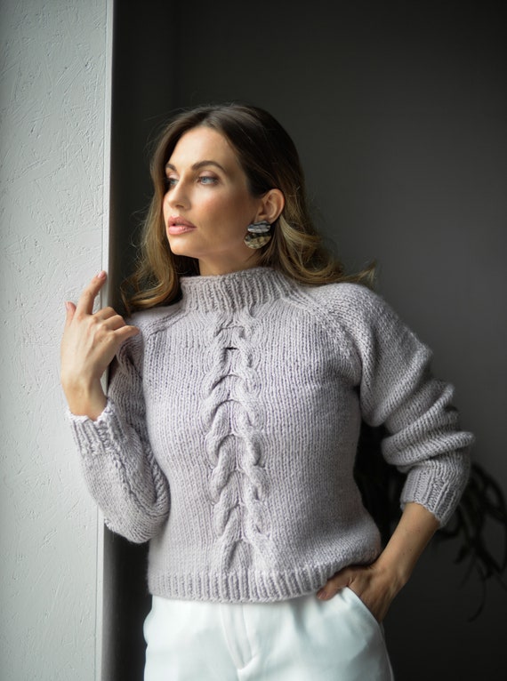 Chunky Knit Sweater Knitted Wool 