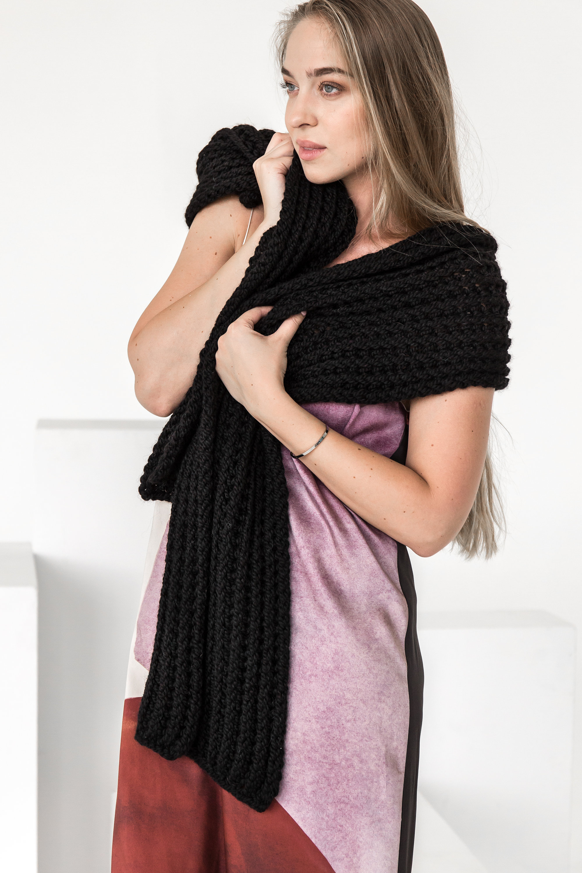 Alpaca Scarf, Wool Scarf, Knit Scarf, Oversize Scarf, Chunky Scarf ...