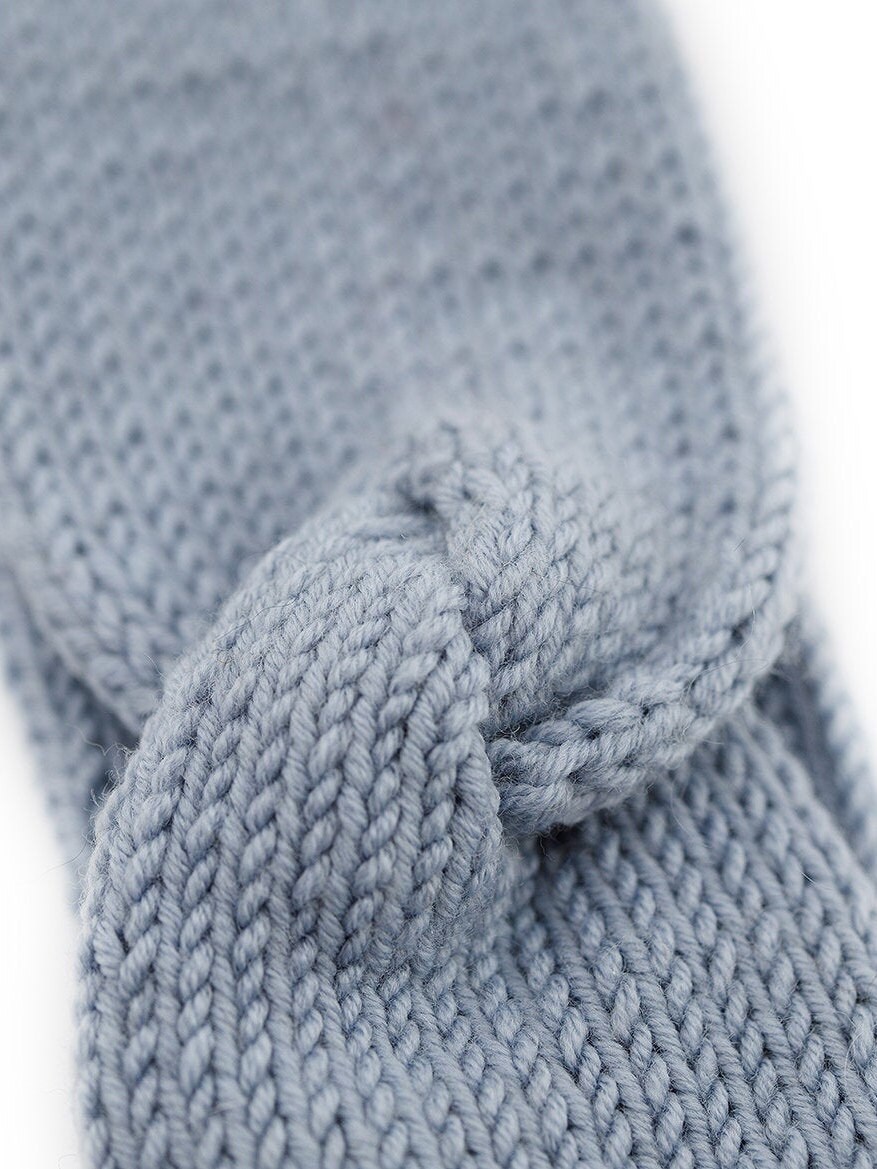 Bandeau Chauffe-oreilles En Laine Mérinos Bleu – Femme, Fait Main