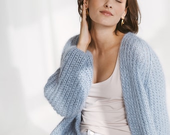 Light blue cable knit mohair cardigan, oversized sky blue sweater, chunky knit alpaca cardigan, open front loos knit cardigan, strickjacke Light blue cable knit mohair cardigan, oversized sky blue sweater, chunky knit alpaca cardigan, open front loos knit cardigan, strickjacke