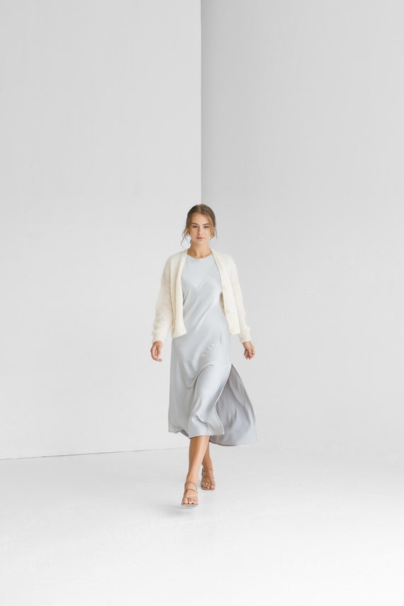short white cardigan for dress ASOS DESIGN fluffy button through short sleeve cardigan in white