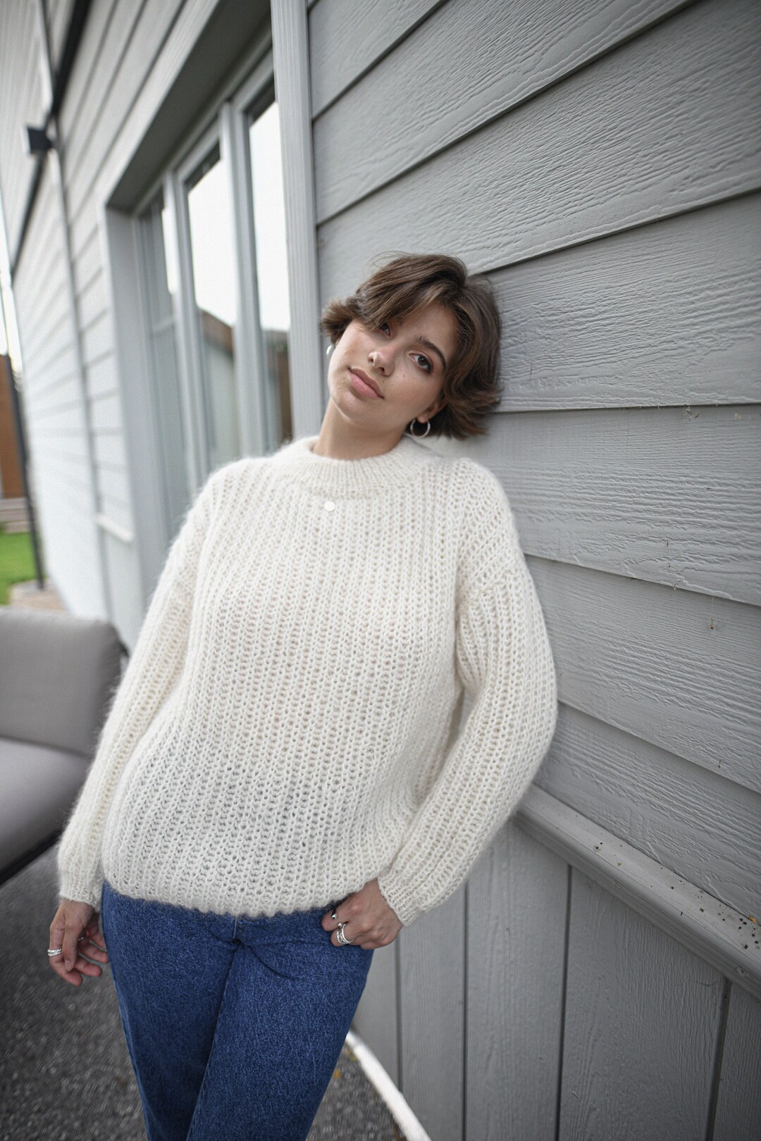 【KIXI】★(UNISEX) Zeebra Over-fit Mohair Knit Zeebra Over-fit Mohair Knit - KIXI | 60% - Asian Fashion