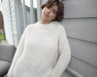 トップス andmary Fluffy loose knit beige TOPS