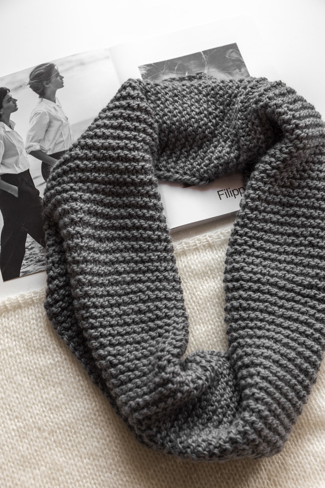 Gray Infinity Scarf. This Chunky Knit Wool and Alpaca Scarf Will Keep ...