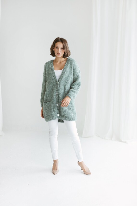 Sea green cardigan sale
