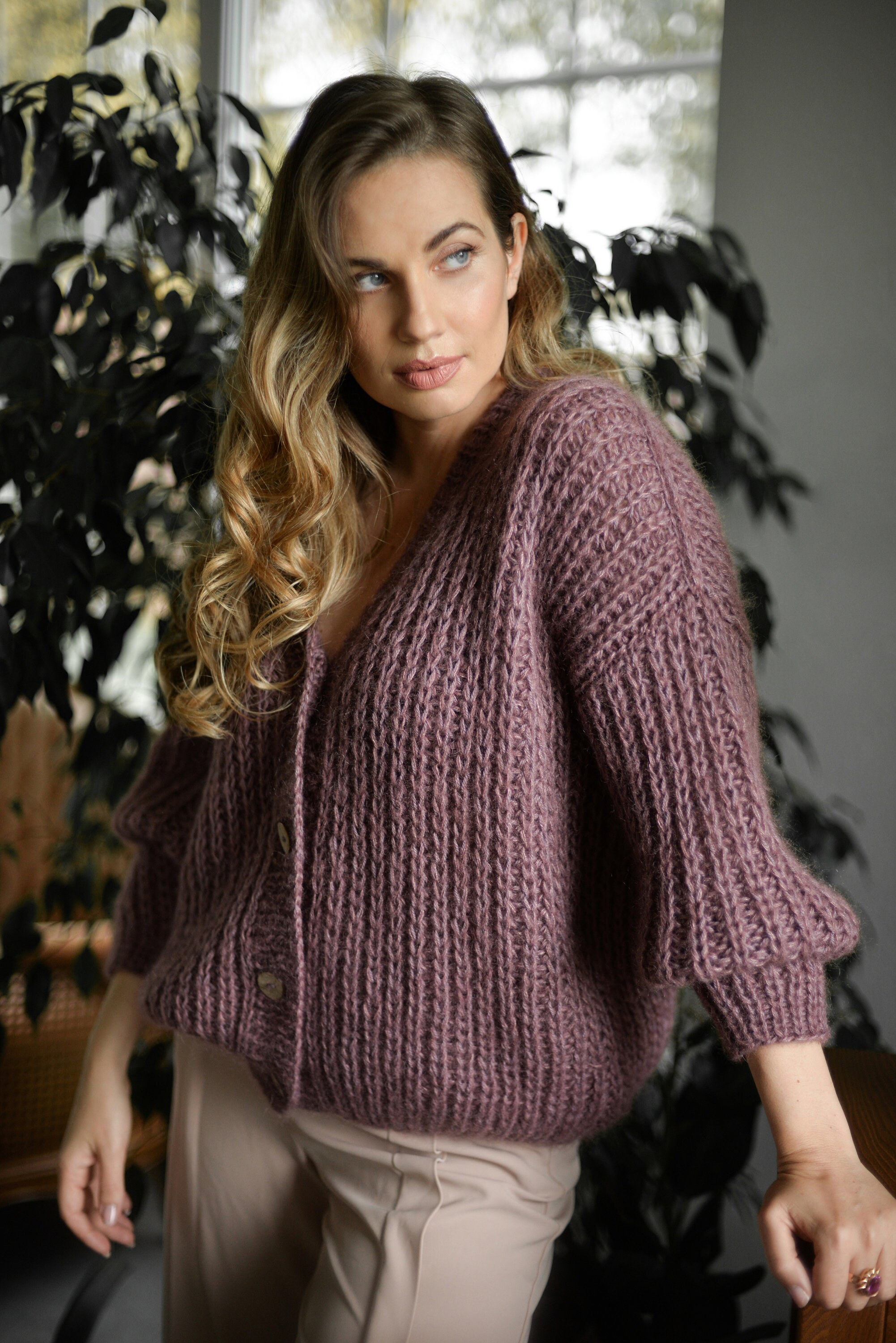 Mohair Cardigan, Mohair Sweater, Alpaca Sweater, Fuzzy