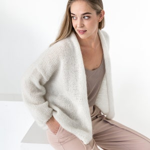 Cardigan en mohair, pull en mohair, pull en alpaga, cardigan duveteux, pull surdimensionné, cardigan surdimensionné, cardigan épais, cardigan de mariage image 1