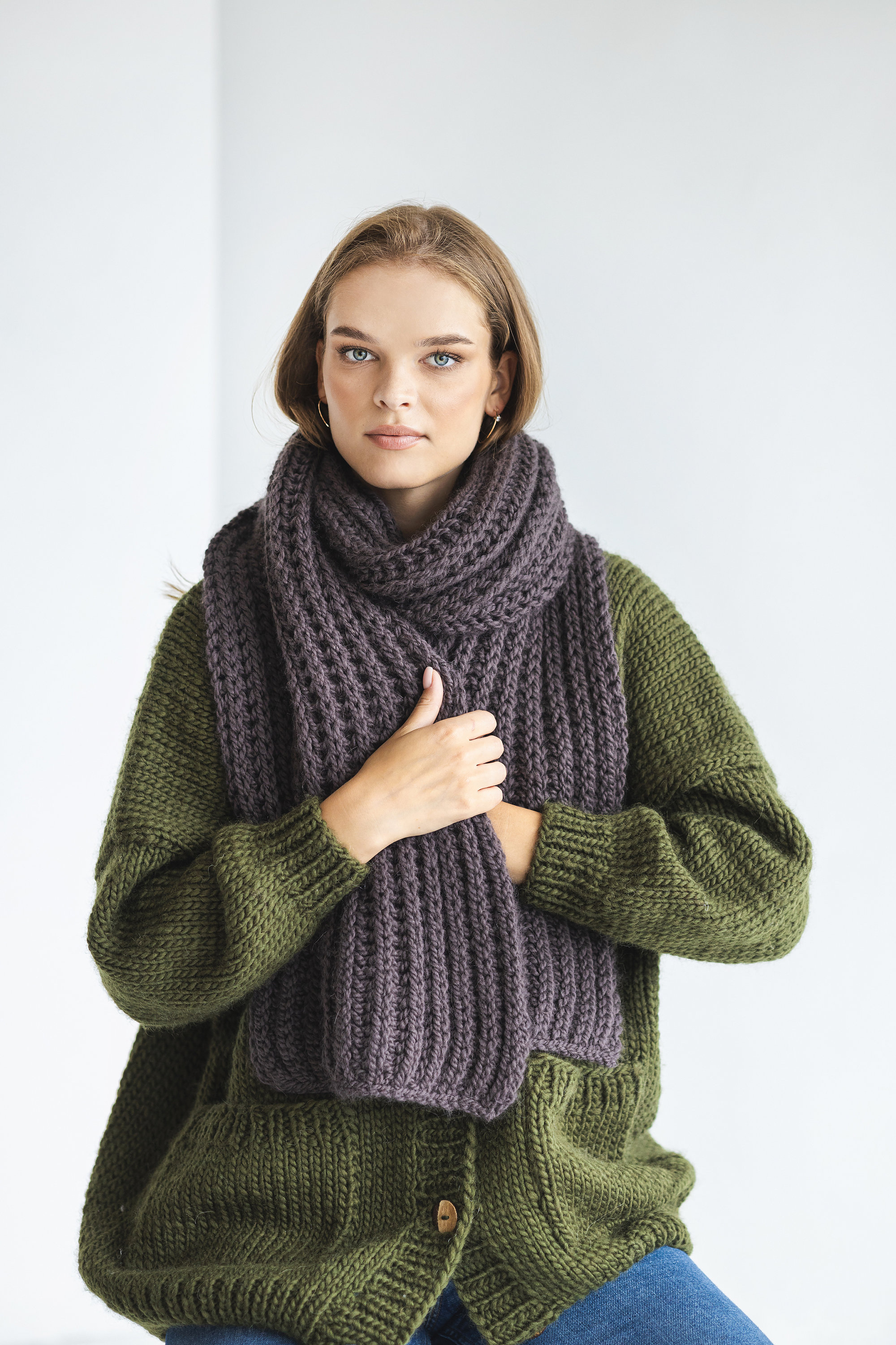 Arm Knitting Sciarpe Fatte Con Le Mani Sciarpa Super Grosso Italia