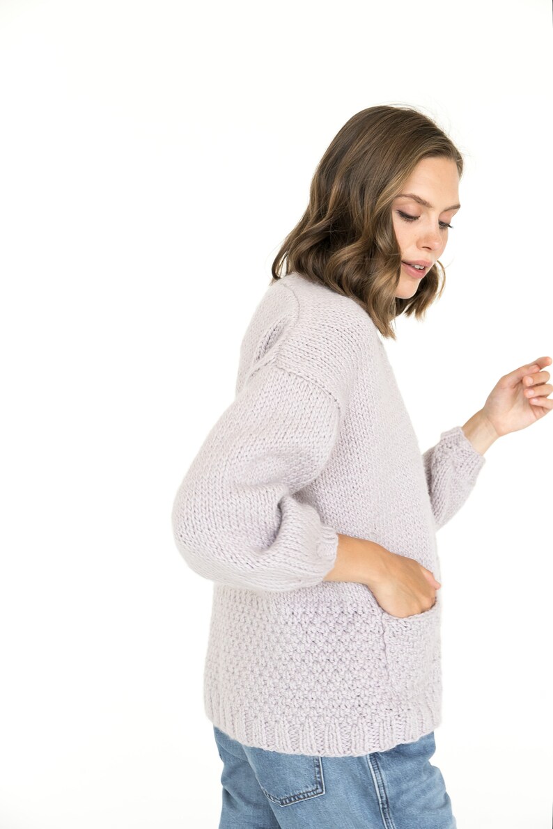 wool and alpaca cable knit sweater Chunky knit oversized cardigan