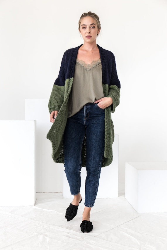 chunky knit cardigan oversized