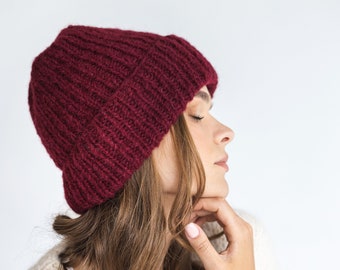 Vintage 70's Maroon Beanie Cap Hat Van Raalte - Etsy