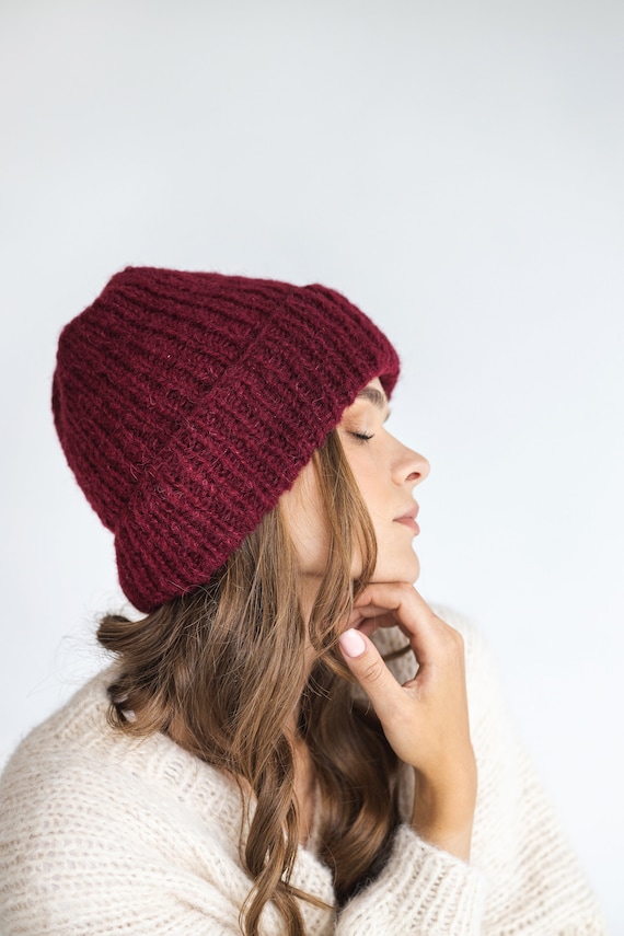 Georgia Ribbed Beanie in Wine Georgia Ribbed Beanie in Wine