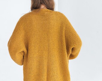 Mohairlike knit oversize mustard(モヘアニット)