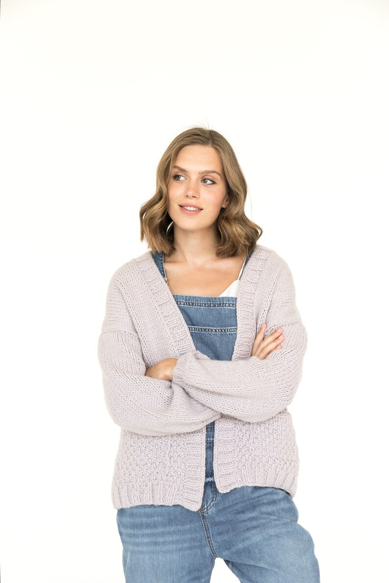 wool and alpaca cable knit sweater Chunky knit oversized cardigan