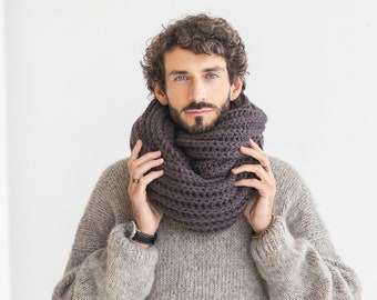 Sciarpa Uomo Sciarpa Ferri Lana Grossa Cappuccio Scaldacollo Ai