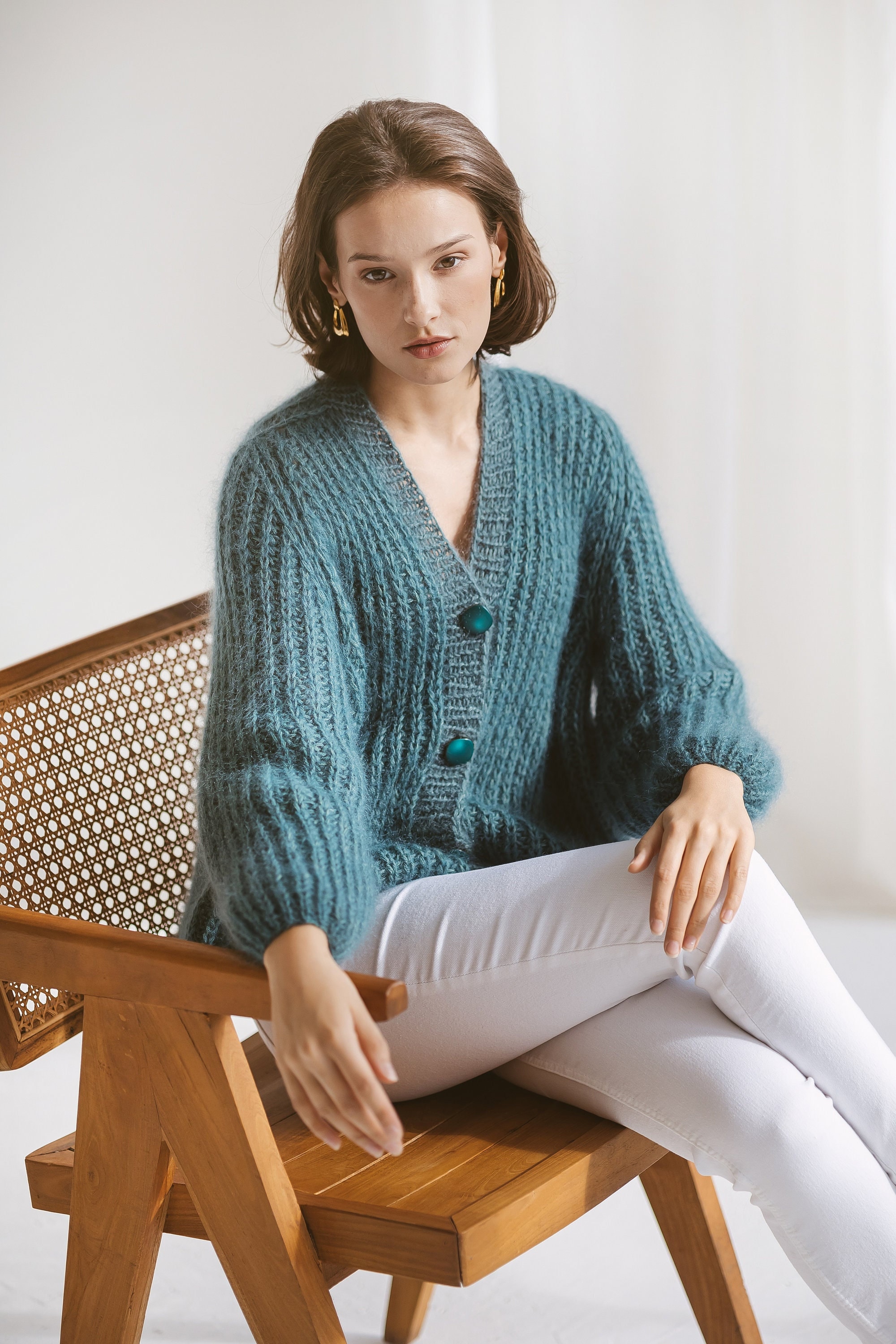 Chunky Fuzzy Cardigan - Etsy