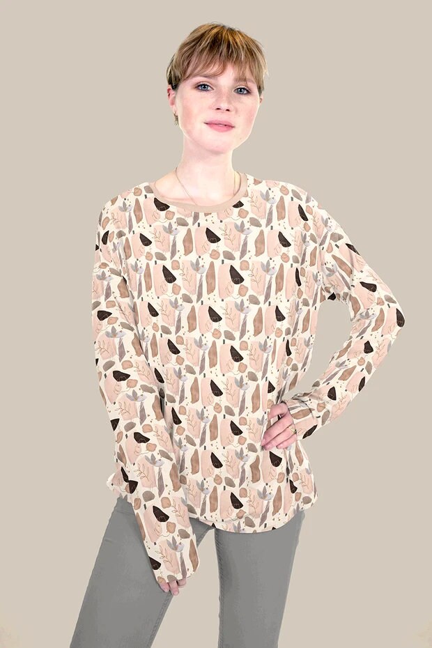 納得できる割引 Jersey Tricot Etsy - 16475/61 Flowers Grey トップス