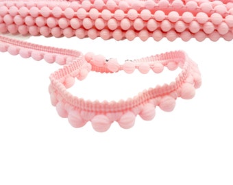 Tape Pomponikowa Pa15 Pompon 6mm Light Pink 1mb