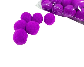 Pompones 2cm Set de 4 Violeta