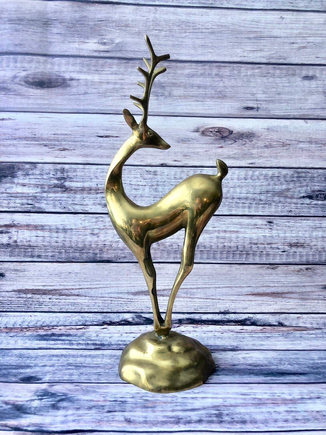 Unusual Vintage Brass Deer Figurine Buck Figurine Brass Etsy