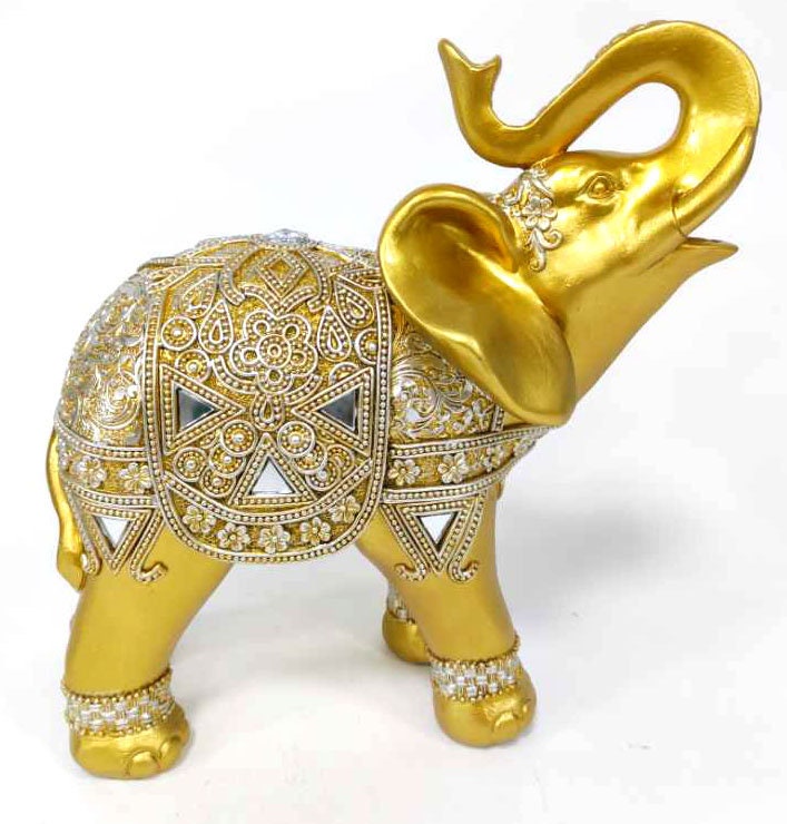 AEVVV Decoración de elefante dorado – Decoración de oficina Figuras de  elefante con tronco hacia arriba – Regalos de elefantes para mujeres –  Estatuas