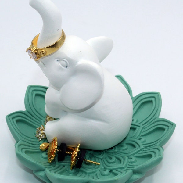 Elephant Ring Holder Dish for Jewelry, Bracelet Ring Holders Organizer Display Home Decor Festival Gifts for Mom, Mother’s Day Gift