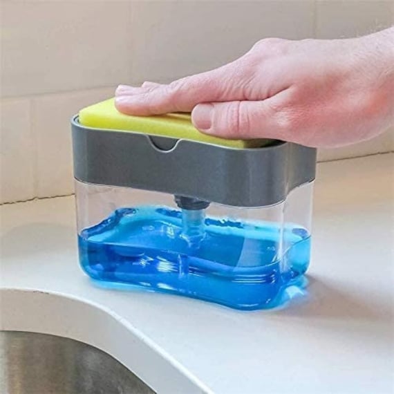 Plastic Hand Dish Soap Dispenser with Sponge Holder - China