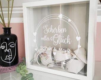 Personalized wedding gift | Framed with shards from the bachelorette party | Wedding keepsake