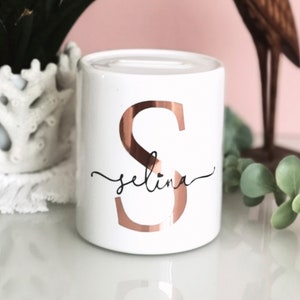 Money box with name and monogram rose gold | personalized money box | Mother's Day gift | birthday | Christmas | Gift of money