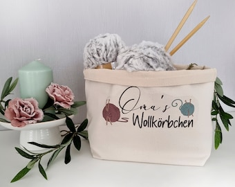 Wool Storage Basket I Personalized I Gift for Christmas Easter Birthday | Utensilo | Canvas organizer
