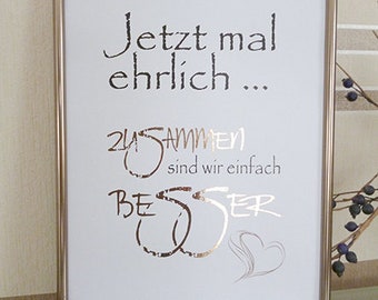 Picture Poster Print With Saying Beauty Á¦ Metallic Foil Gift Etsy