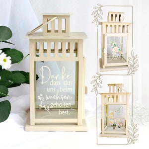 Laterne beige mit Spruch für ErzieherInnen Abschiedsgeschenk Windlicht Lampe Wohnaccessoires 2 Ausführungen personalisiert Namen Bild 2