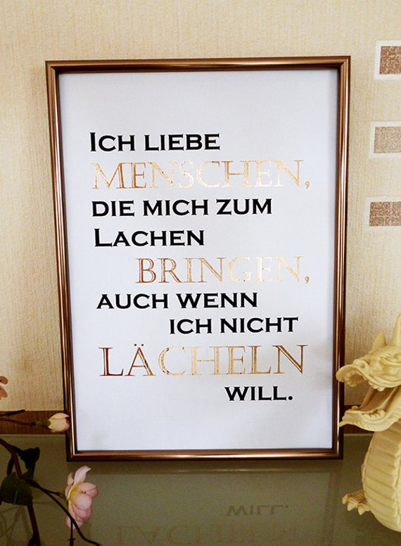 Poster Druck Wandbild Mit Spruch ღ Druck Mit Goldfolie Etsy