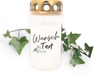 AUFKLEBER für GRABKERZEN | Wunschtext | Sticker für Grabdeko Friedhofskerze  Trauer Gedenklicht Grabkerzen Trauerkerzen Sternenkind