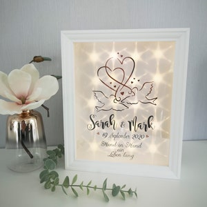 Wedding gift light frame personalized | Illuminated Photo Frame | Gift | Wedding