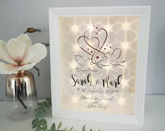 Wedding gift illuminated frame personalized | Illuminated picture frame | Gift | Wedding