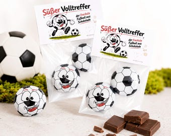Chocolate Football Gift World Cup 2026 – Fun Football Chocolate with Comic Design | Party Favor for Children's Football Birthday Parties | Football Fan Gift